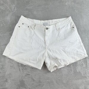 Levis Strauss Jeans Shorts Jorts Women 18 (36x5) White Denim Stretch‎ Low Rise